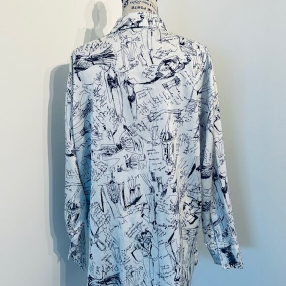 Karl Lagerfeld Sketch Button Up Classic fit Ladies Blouse - Size Medium - Picture 7 of 17